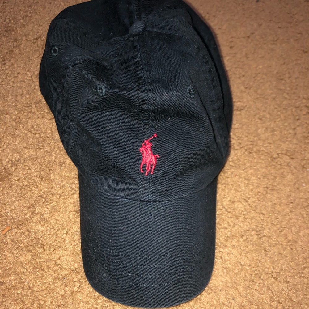 Black polo hat